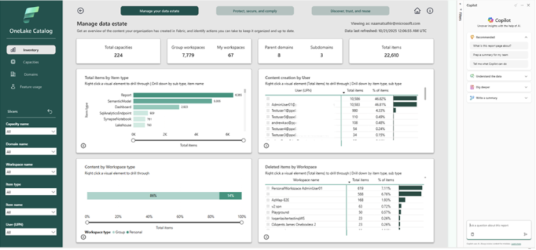 Screenshot på vy i Microsoft Fabric