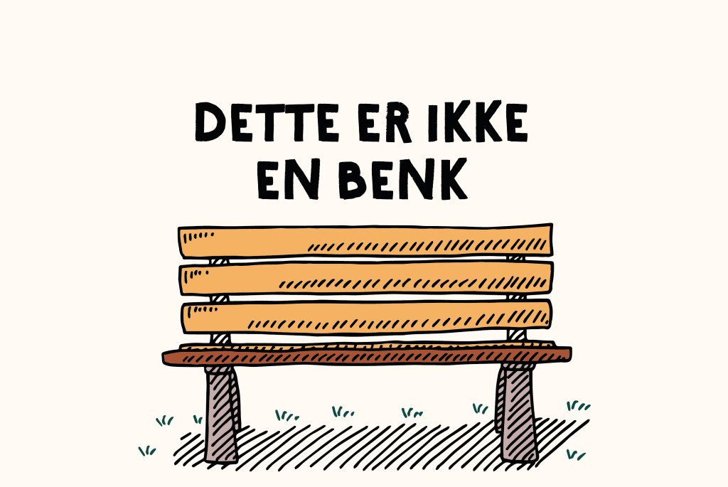 Illustrasjon av en benk
